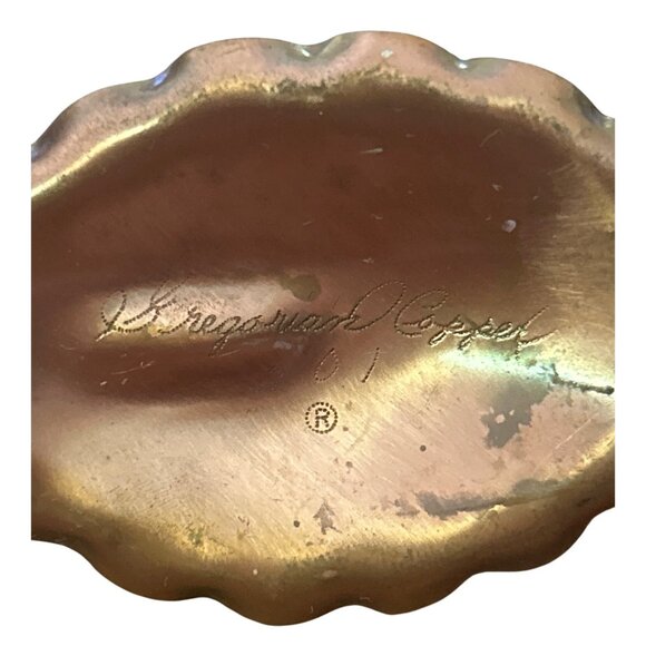 Vtg Gregorian Copper Chamberstick Candle Holders Scroll Handle & Scalloped Base - Picture 8 of 9